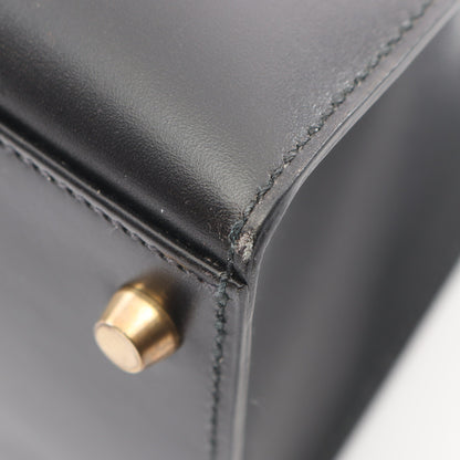 ケリー32 外縫い 2WAY ハンドバッグ ボックスカーフ ブラック ゴールド金具 ○X刻印 エルメス