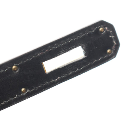 ケリー32 外縫い 2WAY ハンドバッグ ボックスカーフ ブラック ゴールド金具 ○X刻印 エルメス