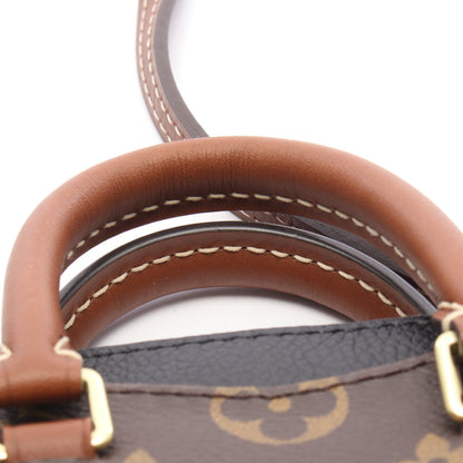 ナノパラス モノグラム ノワール 2WAY ショルダーバッグ PVC レザー ブラウン ブラック ルイヴィトン バッグ LOUIS VUITTON