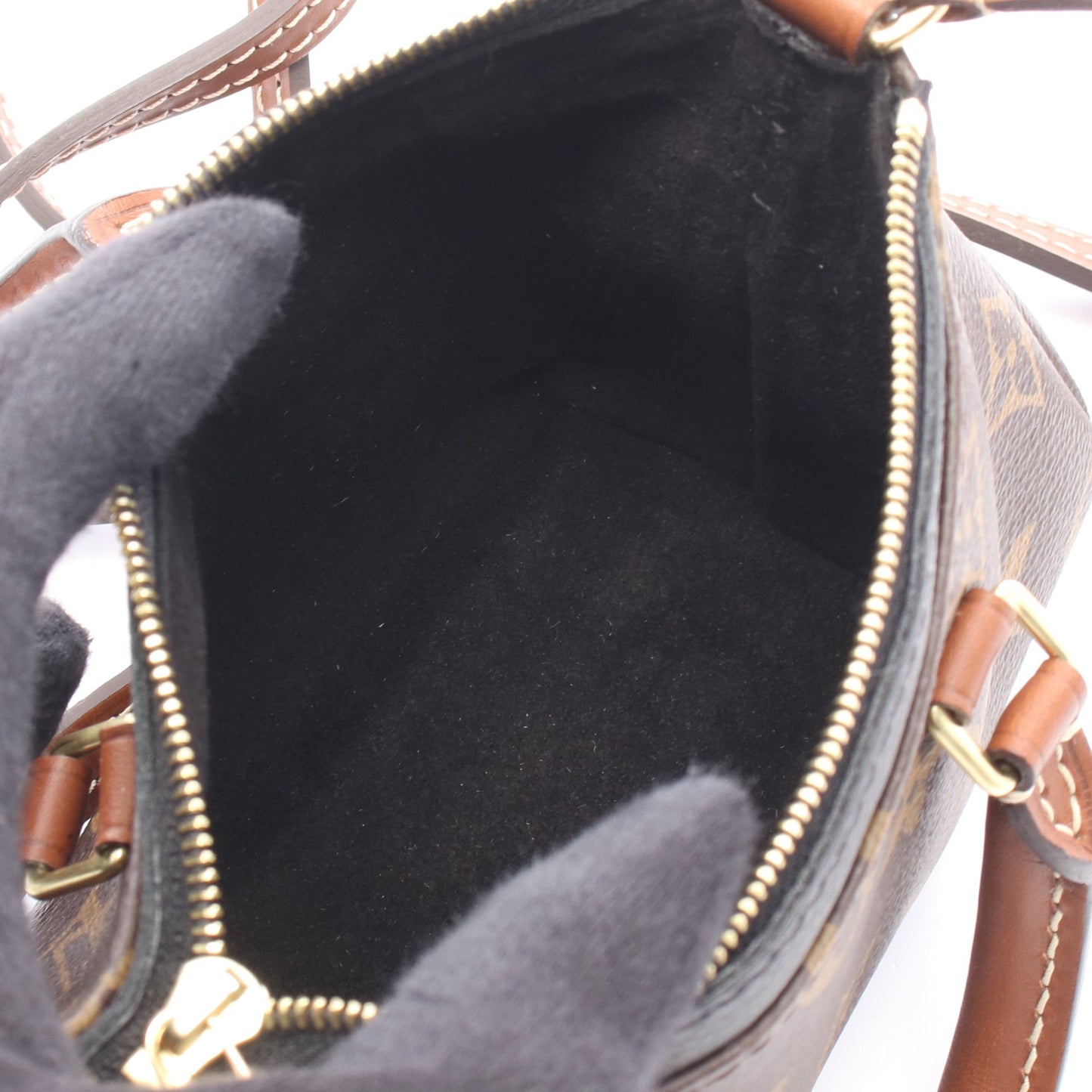 ナノパラス モノグラム ノワール 2WAY ショルダーバッグ PVC レザー ブラウン ブラック ルイヴィトン バッグ LOUIS VUITTON