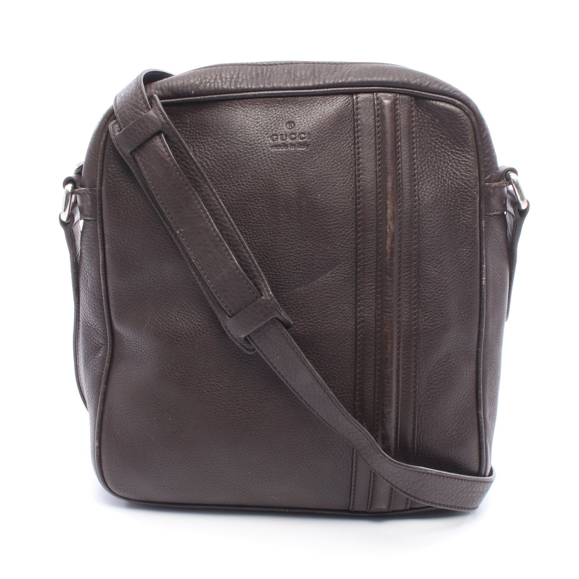 ショルダーバッグ レザー ダークブラウン グッチ バッグ GUCCI