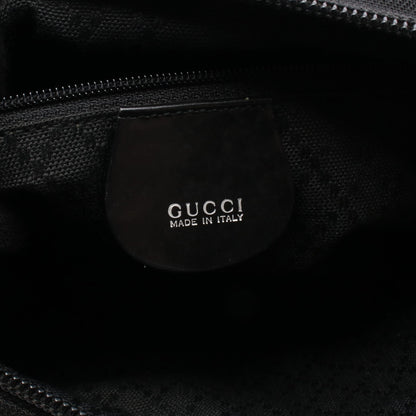 バンブー 2WAY ハンドバッグ キャンバス レザー ブラック グッチ