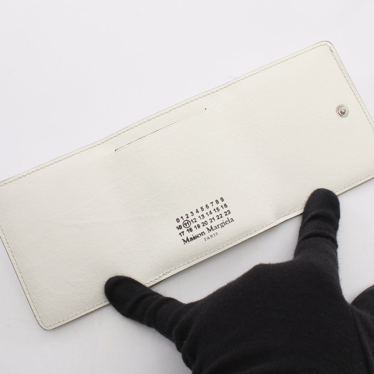 4ステッチ ナンバリング 三つ折り財布 レザー ホワイト メゾンマルジェラ11 財布・小物 Maison Margiela 11