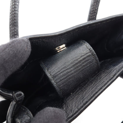 SHOPPING PHONE HOLDER ショッピング フォンフォルダー 2WAY ショルダーバッグ レザー ブラック バレンシアガ