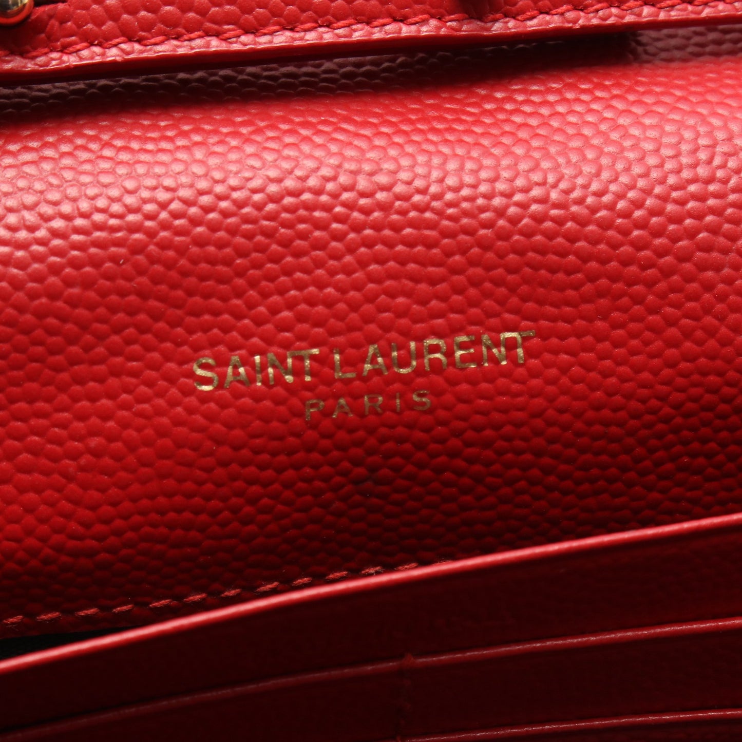 カサンドラ クラシック チェーンウォレット レザー レッド サンローランパリ バッグ SAINT LAURENT PARIS