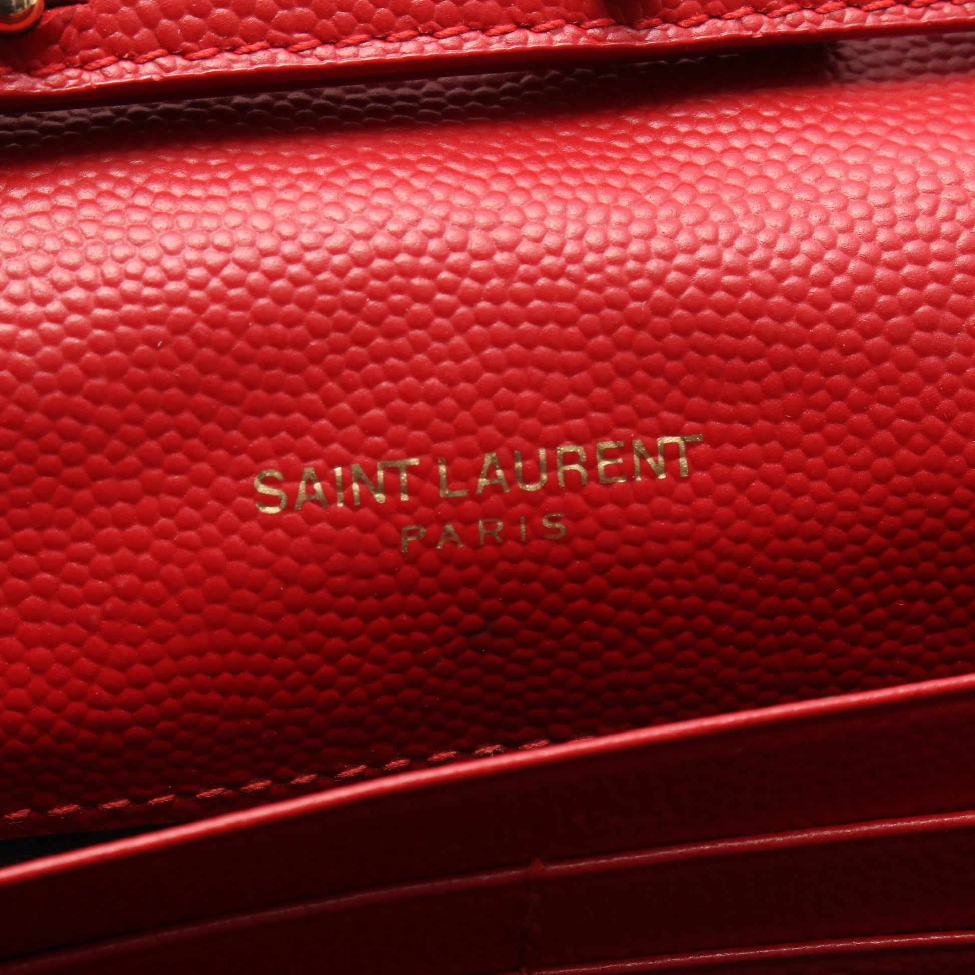 カサンドラ クラシック チェーンウォレット レザー レッド サンローランパリ バッグ SAINT LAURENT PARIS