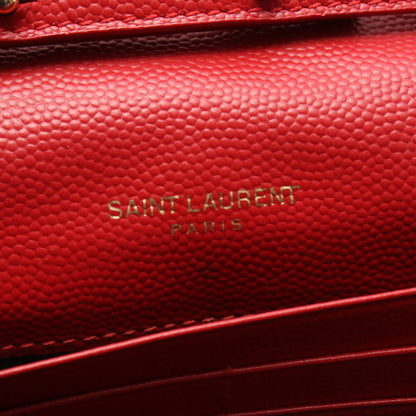 カサンドラ クラシック チェーンウォレット レザー レッド サンローランパリ バッグ SAINT LAURENT PARIS