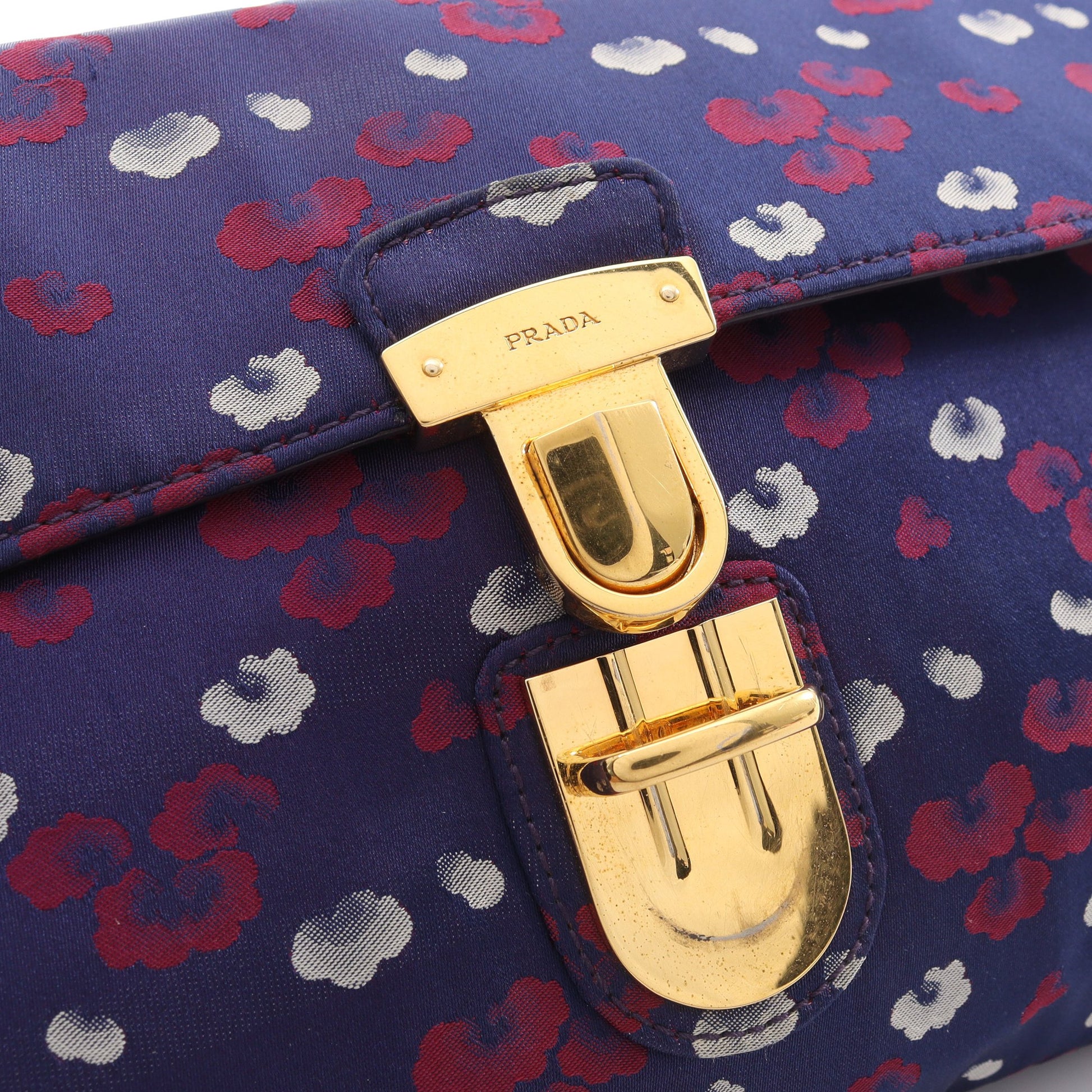 チェーンショルダーバッグ ナイロン ネイビー レッド ホワイト プラダ バッグ PRADA