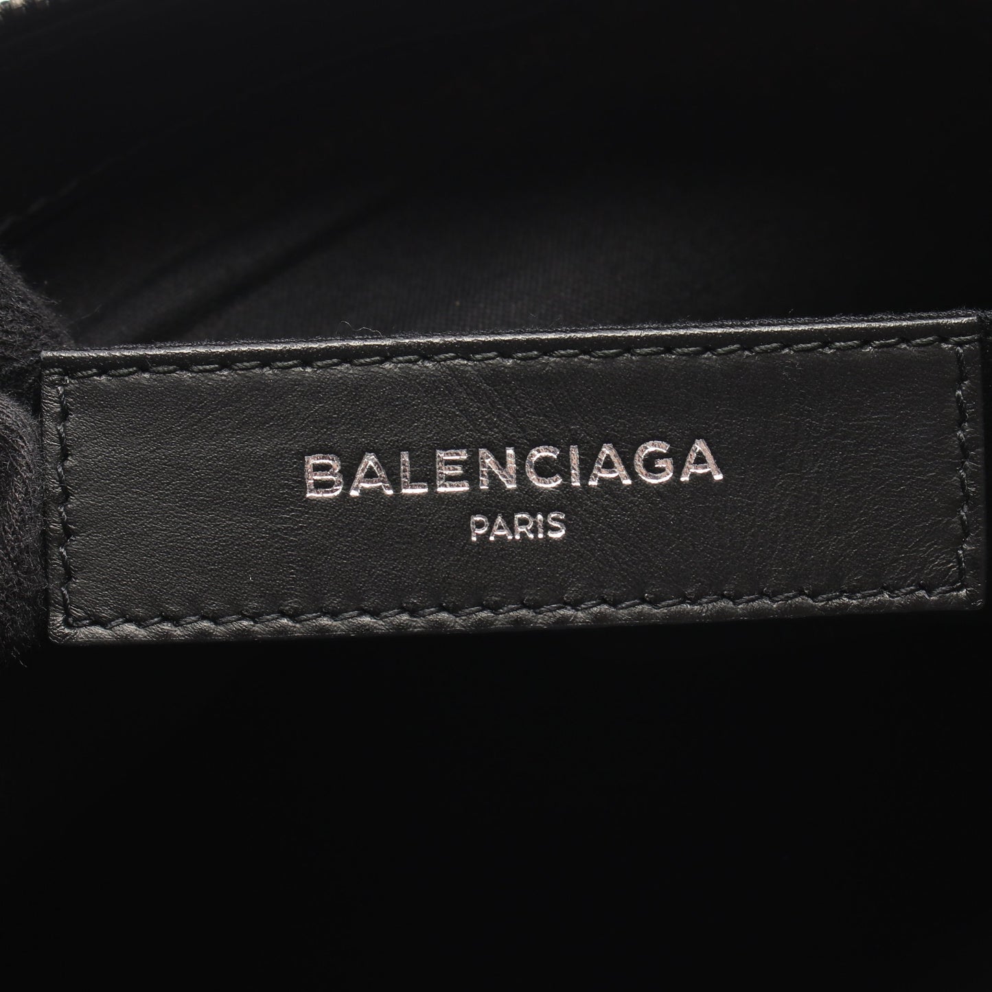 ネイビークリップ M クラッチバッグ キャンバス レザー アイボリー ブラック バレンシアガ バッグ BALENCIAGA