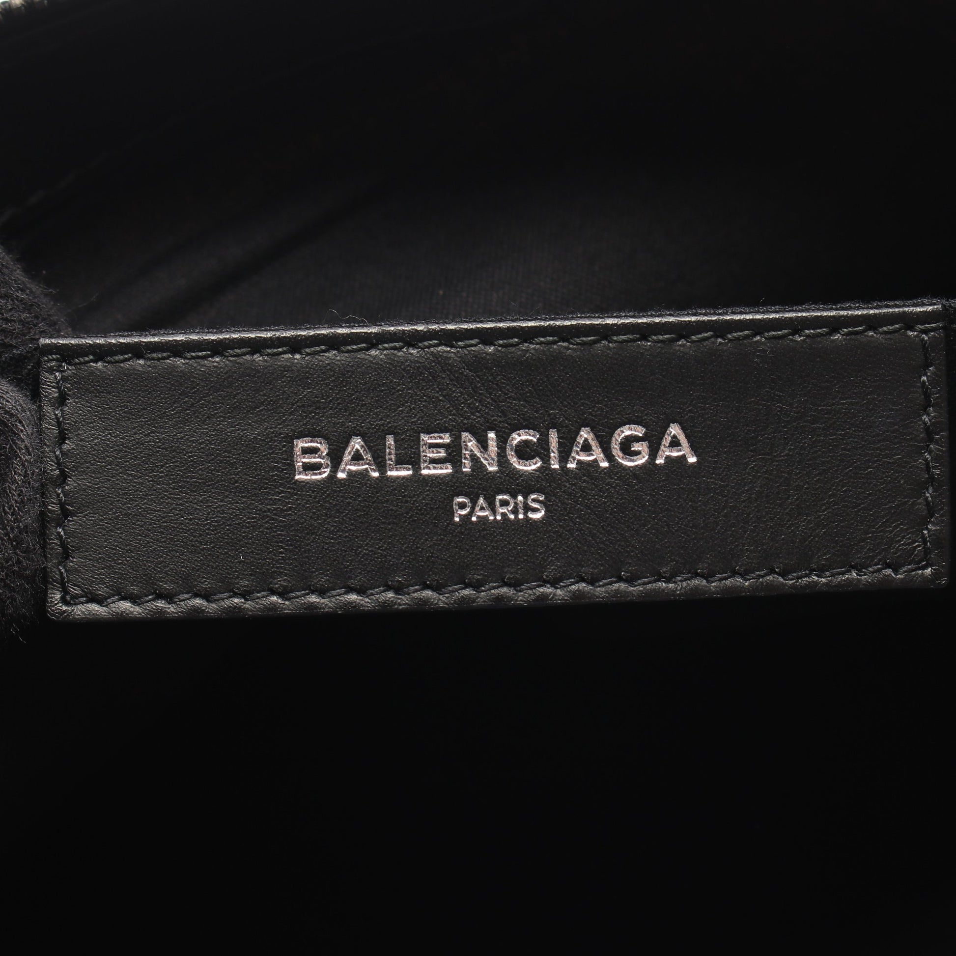 ネイビークリップ M クラッチバッグ キャンバス レザー アイボリー ブラック バレンシアガ バッグ BALENCIAGA