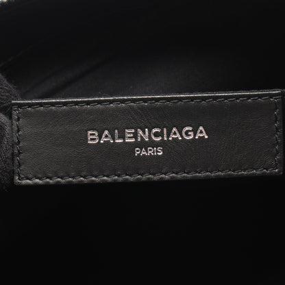 ネイビークリップ M クラッチバッグ キャンバス レザー アイボリー ブラック バレンシアガ バッグ BALENCIAGA