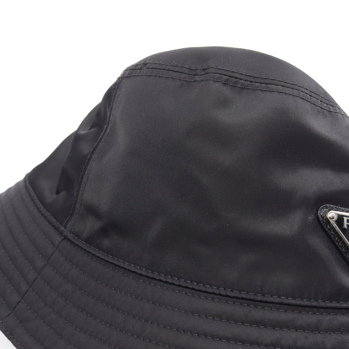 Re-Nylon トライアングルロゴ バケット ハット 帽子 ナイロン ブラック プラダ