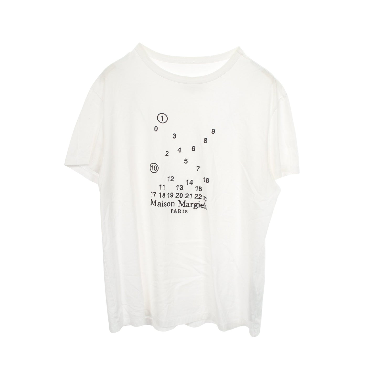 ナンバリング ロゴ 刺繍 Tシャツ コットン ホワイト メゾンマルジェラ トップス Maison Margiela