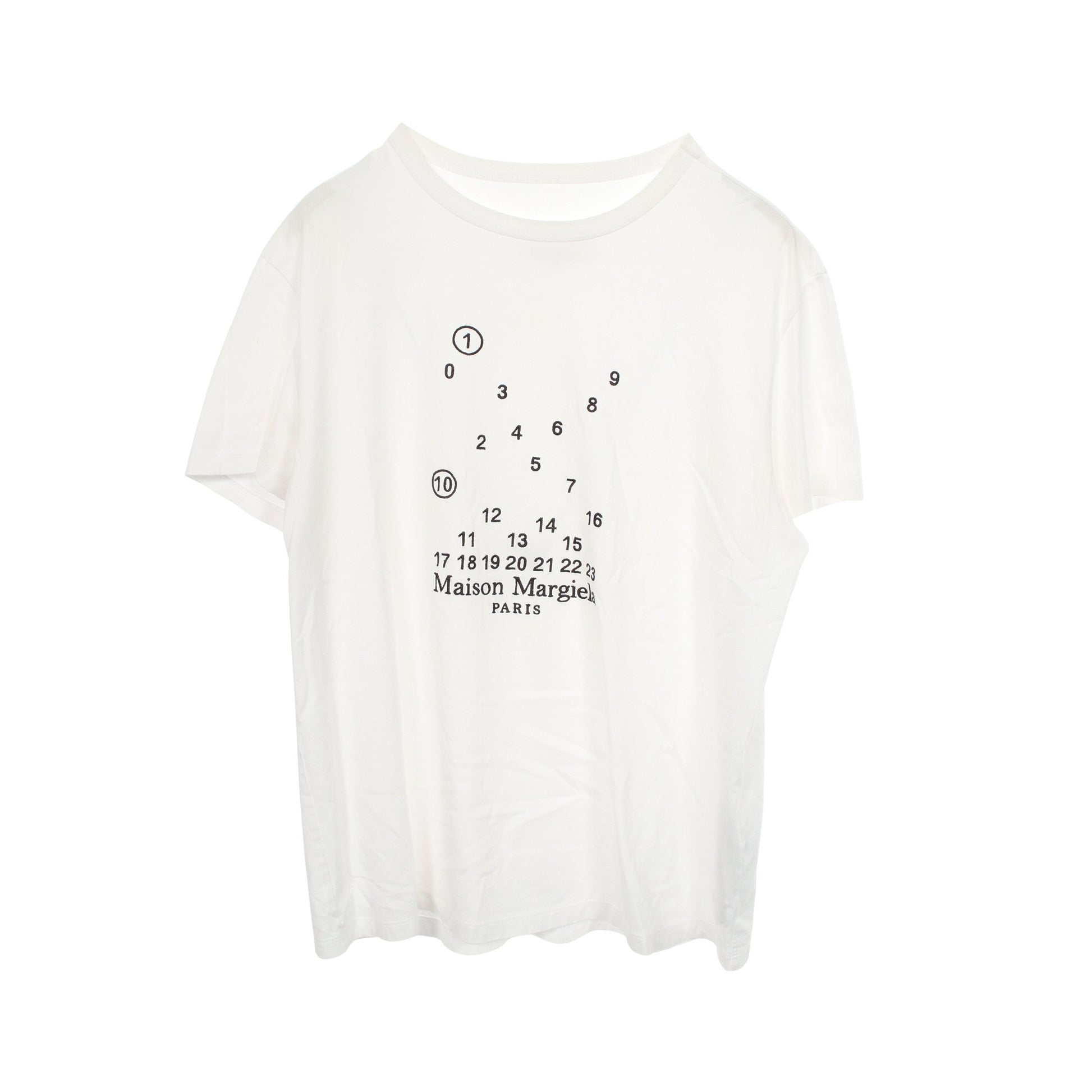 ナンバリング ロゴ 刺繍 Tシャツ コットン ホワイト メゾンマルジェラ トップス Maison Margiela