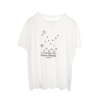 ナンバリング ロゴ 刺繍 Tシャツ コットン ホワイト メゾンマルジェラ トップス Maison Margiela