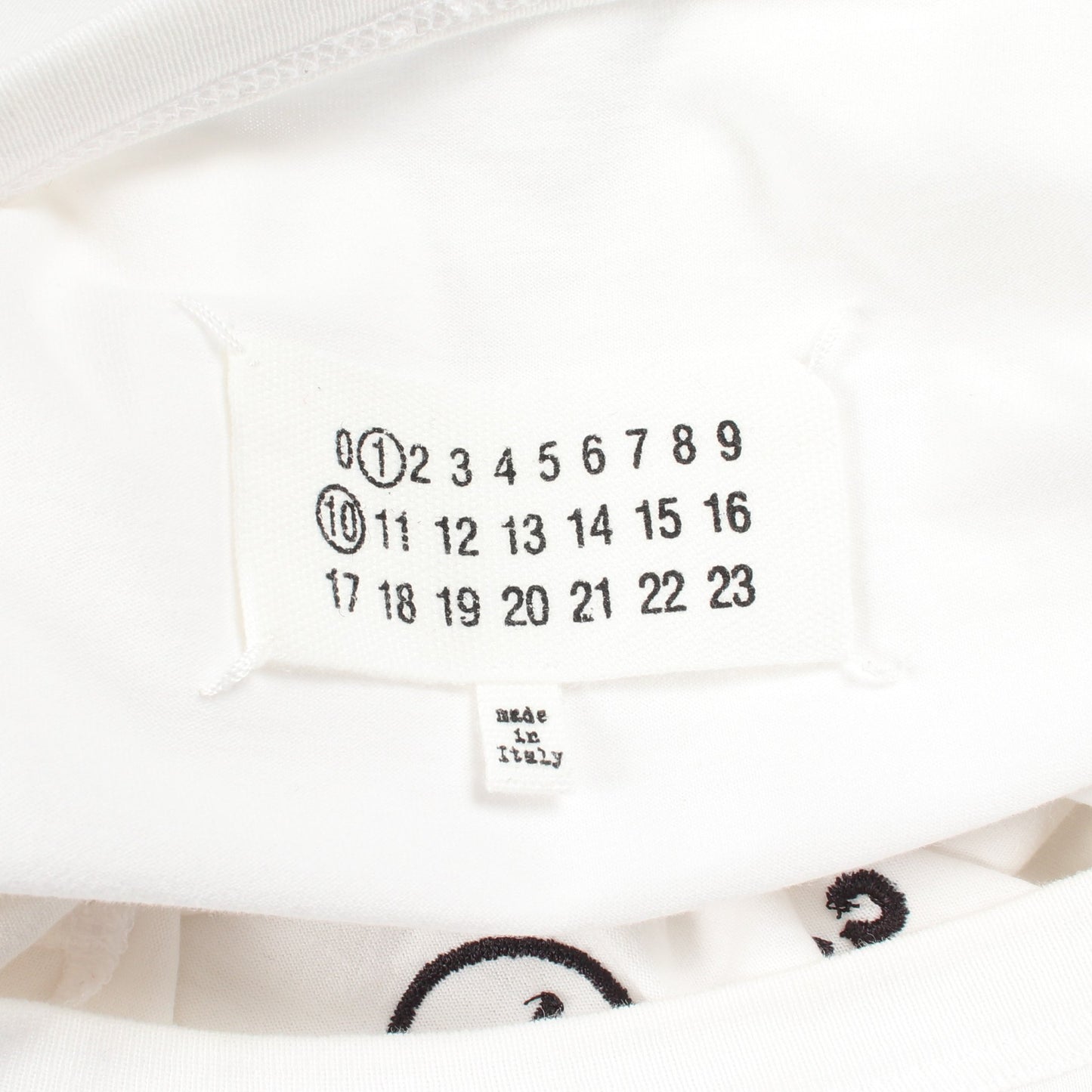 ナンバリング ロゴ 刺繍 Tシャツ コットン ホワイト メゾンマルジェラ トップス Maison Margiela