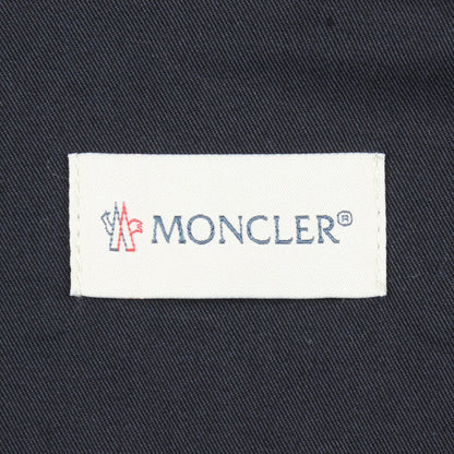 ロゴ刺繍 ジップアップ シャツ ジャケット コットン ネイビー モンクレール