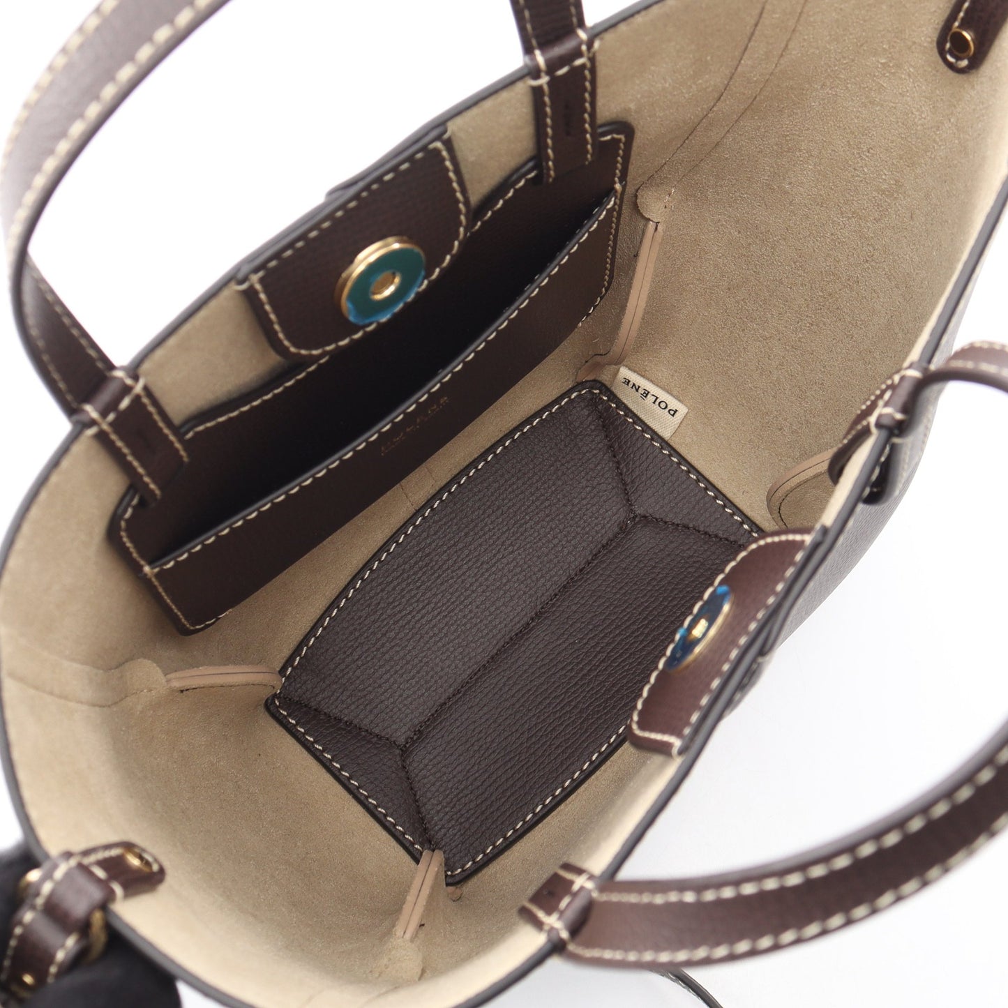 Cyme Tote Nano シム トート ナノ 2WAY ハンドバッグ トートバッグ レザー ダークブラウン ポレーヌ