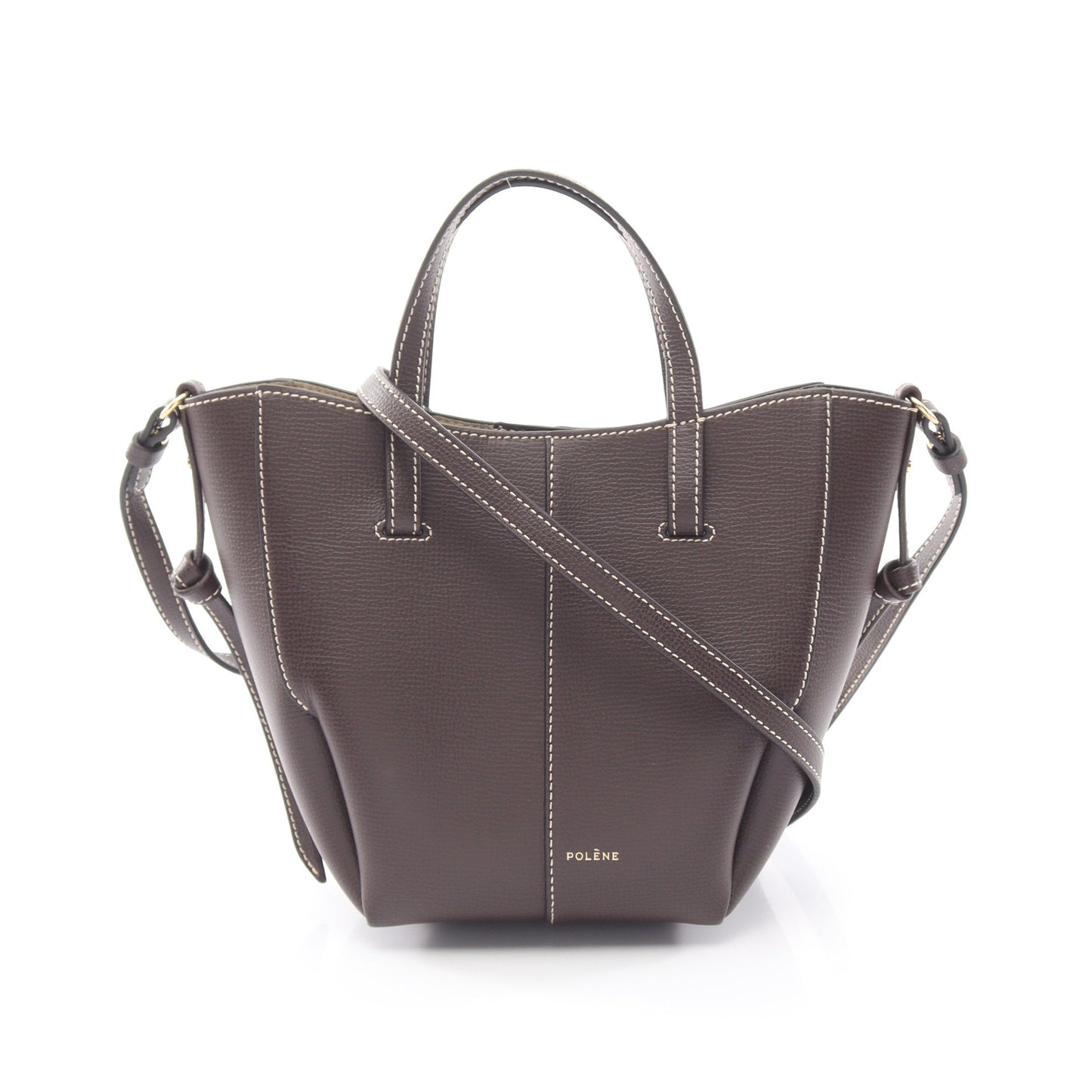 Cyme Tote Nano シム トート ナノ 2WAY ハンドバッグ トートバッグ レザー ダークブラウン ポレーヌ