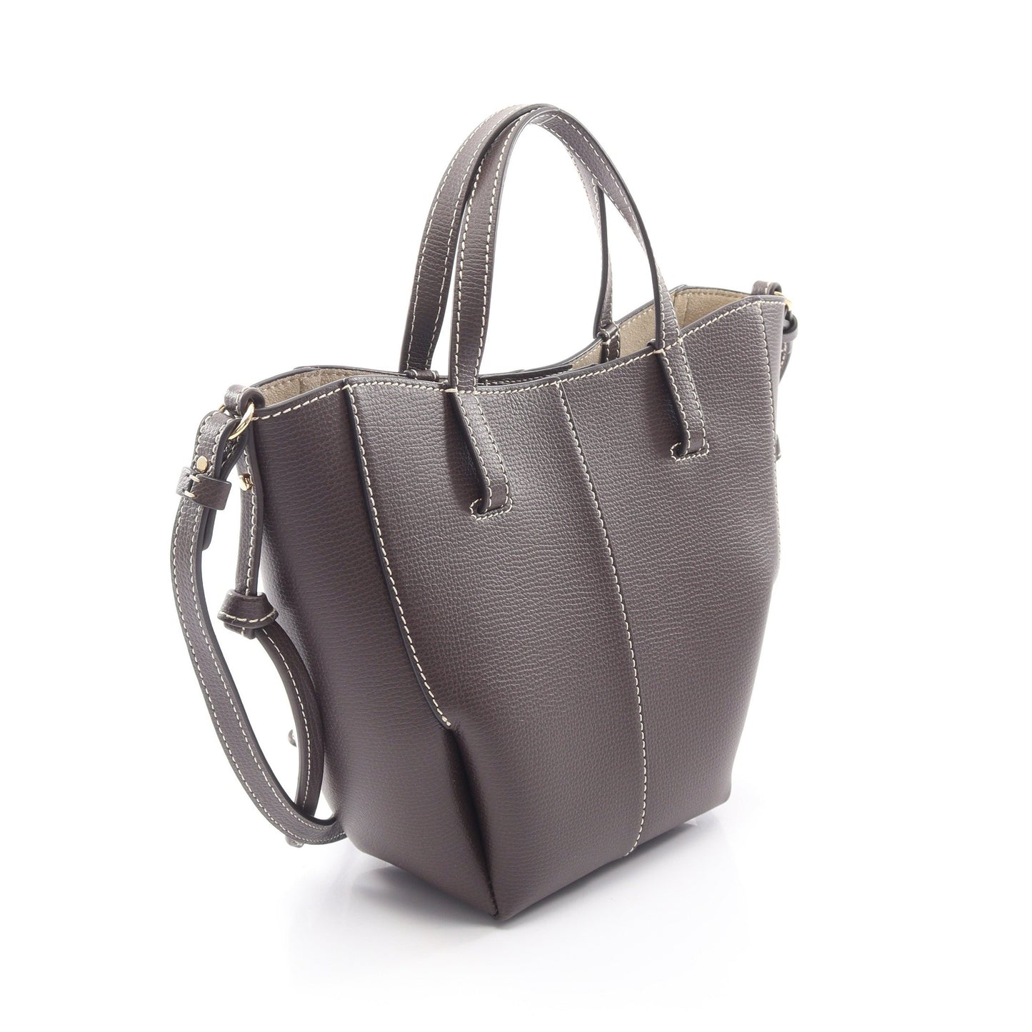 Cyme Tote Nano シム トート ナノ 2WAY ハンドバッグ トートバッグ レザー ダークブラウン ポレーヌ