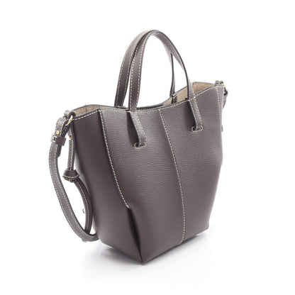 Cyme Tote Nano シム トート ナノ 2WAY ハンドバッグ トートバッグ レザー ダークブラウン ポレーヌ