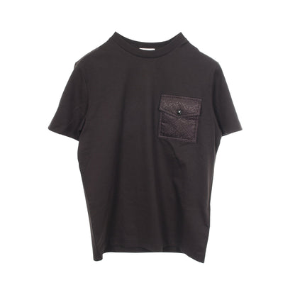 ポケット付き クルーネック Tシャツ 半袖Tシャツ コットン ブラック モンクレール