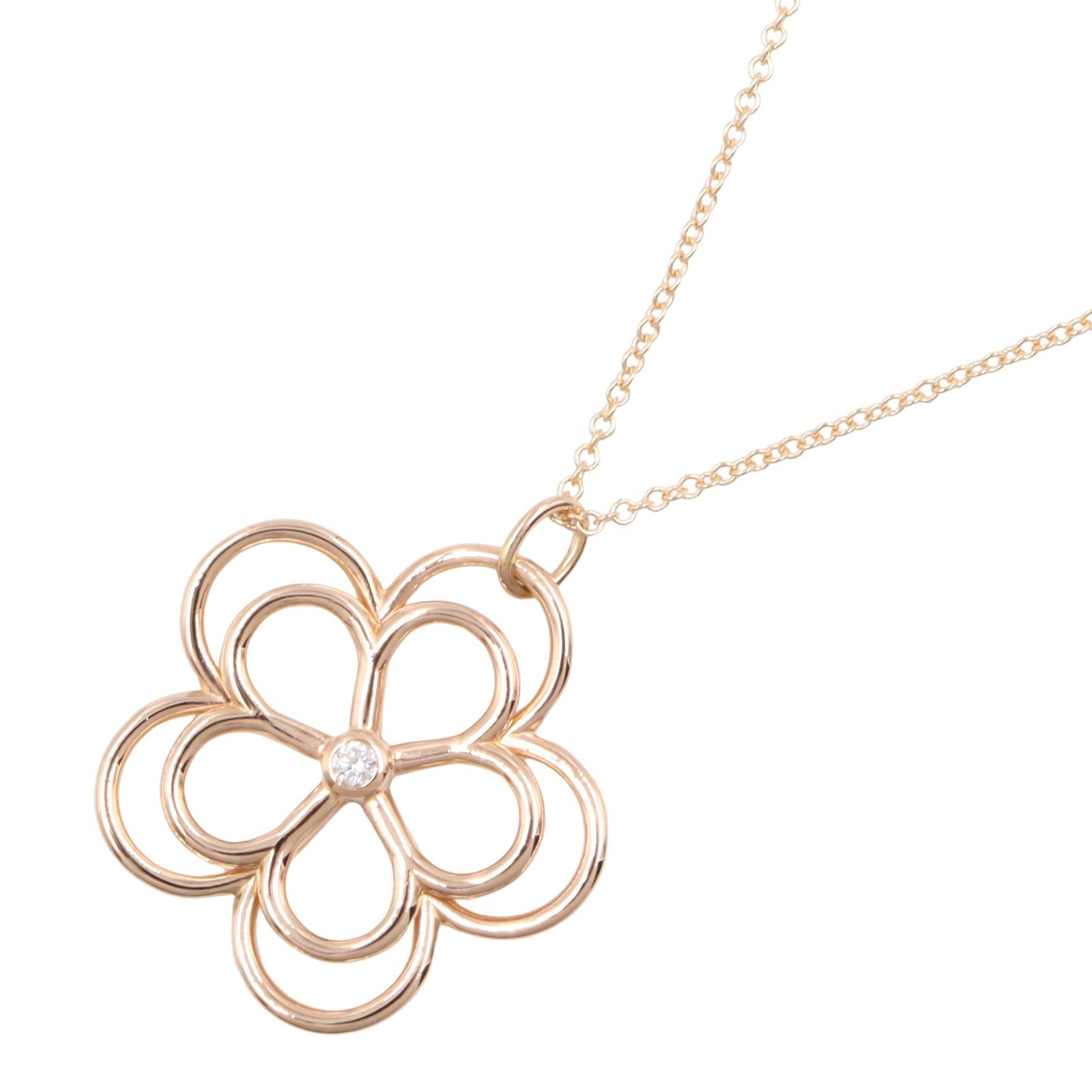オープンフラワー 1PD ネックレス ネックレス K18PG ダイヤモンド ピンクゴールド クリア ティファニー アクセサリー TIFFANY & Co.