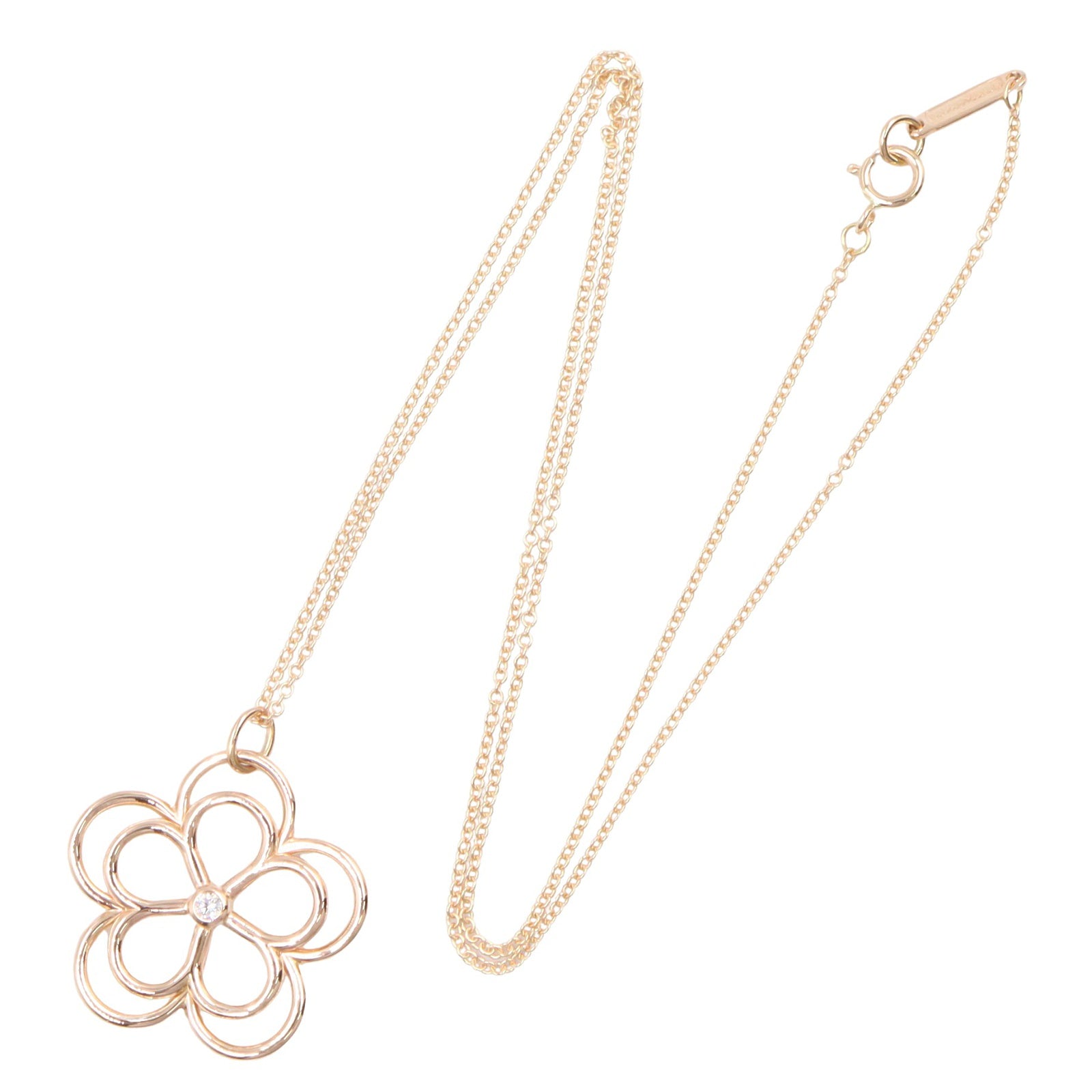 オープンフラワー 1PD ネックレス ネックレス K18PG ダイヤモンド ピンクゴールド クリア ティファニー アクセサリー TIFFANY & Co.