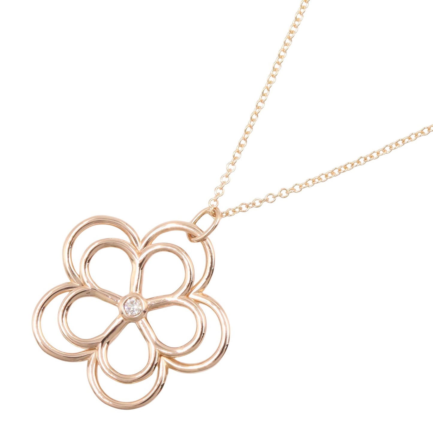オープンフラワー 1PD ネックレス ネックレス K18PG ダイヤモンド ピンクゴールド クリア ティファニー アクセサリー TIFFANY & Co.