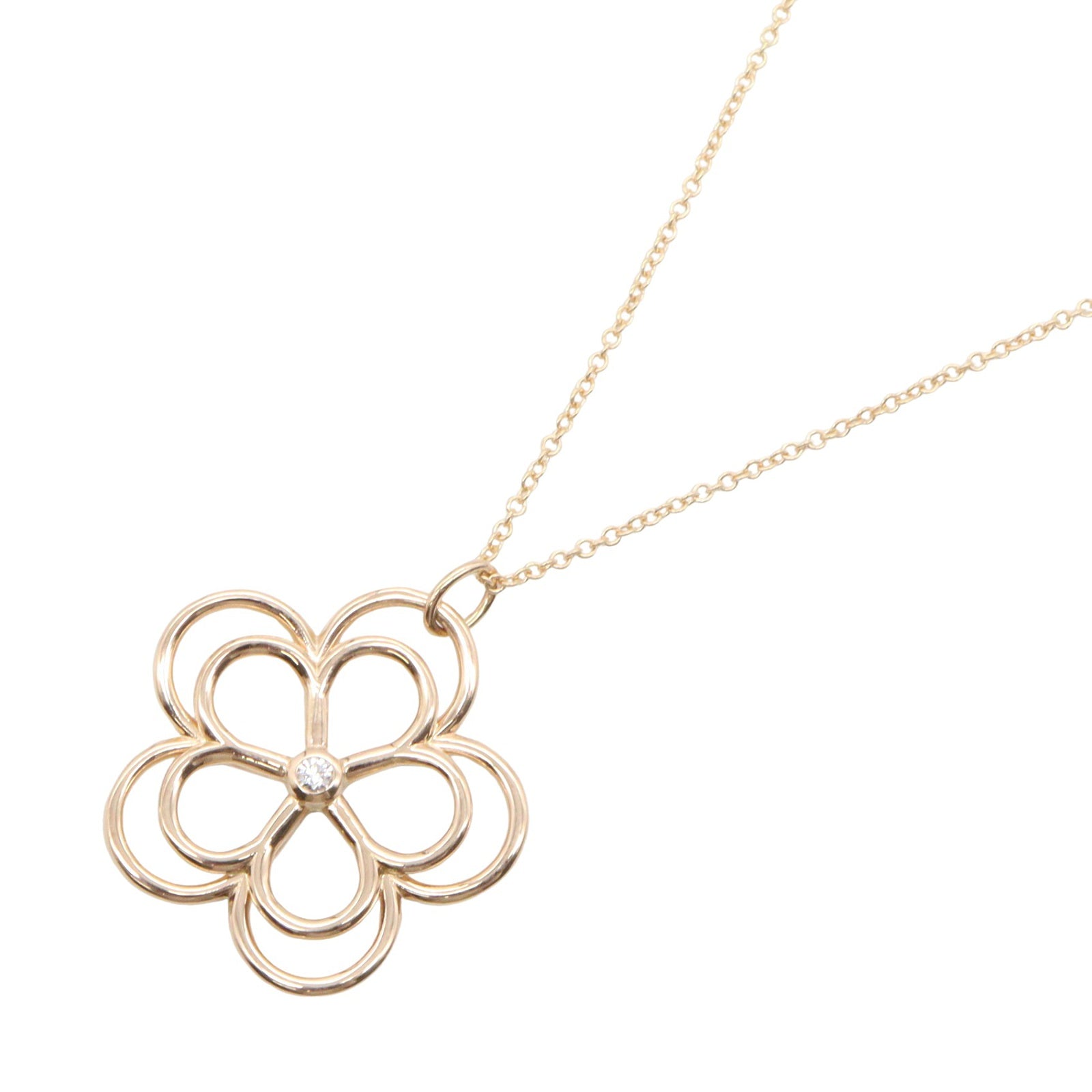 オープンフラワー 1PD ネックレス ネックレス K18PG ダイヤモンド ピンクゴールド クリア ティファニー アクセサリー TIFFANY & Co.