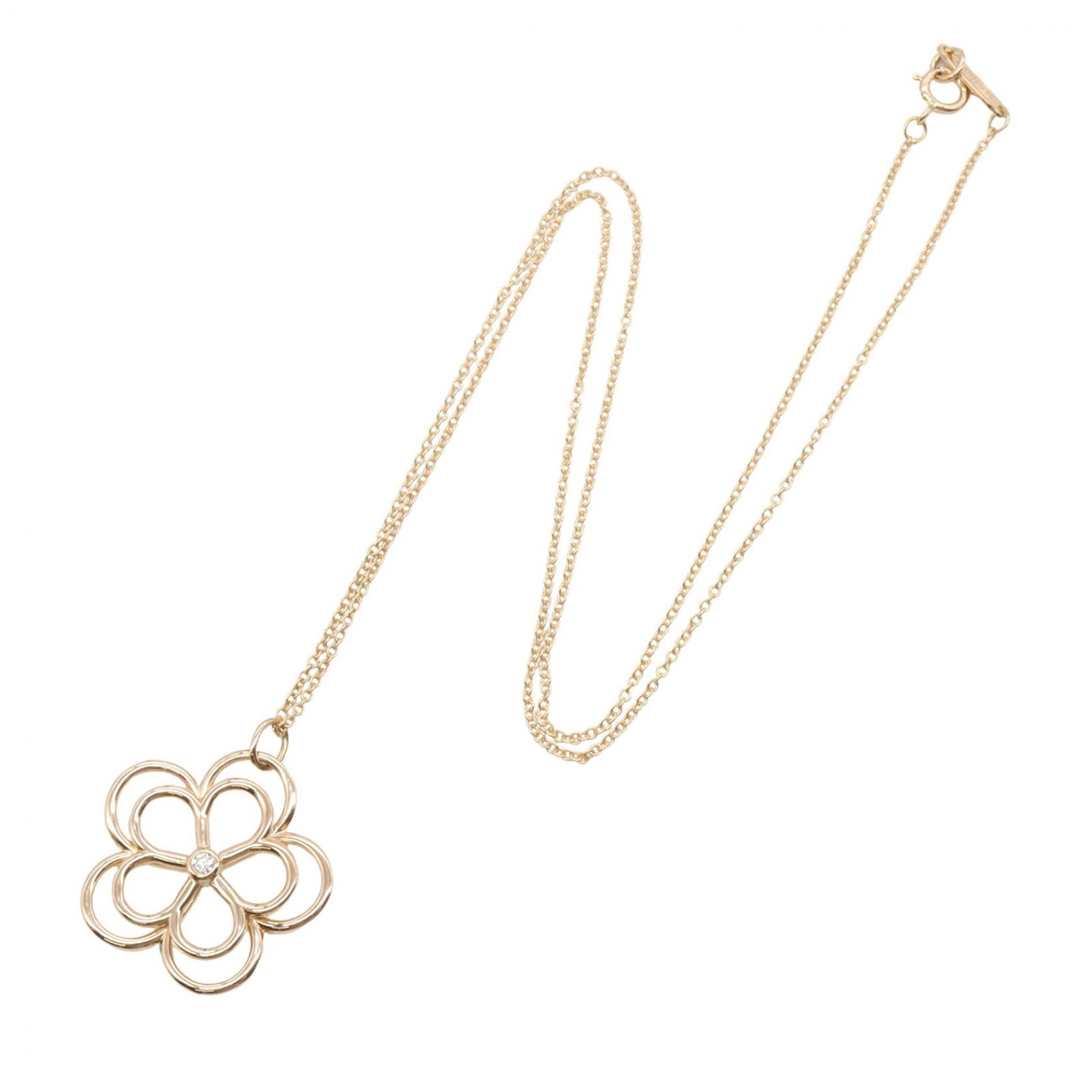 オープンフラワー 1PD ネックレス ネックレス K18PG ダイヤモンド ピンクゴールド クリア ティファニー アクセサリー TIFFANY & Co.