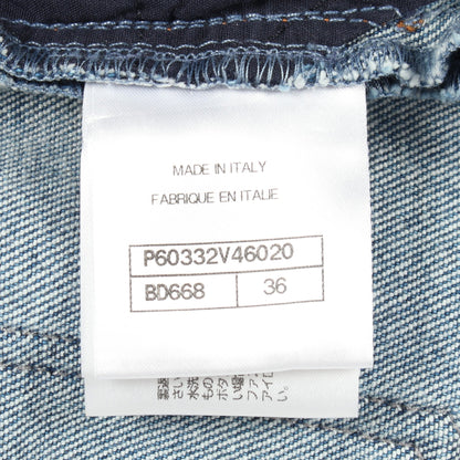ココマークボタン デニムパンツ コットン ブルー シャネル