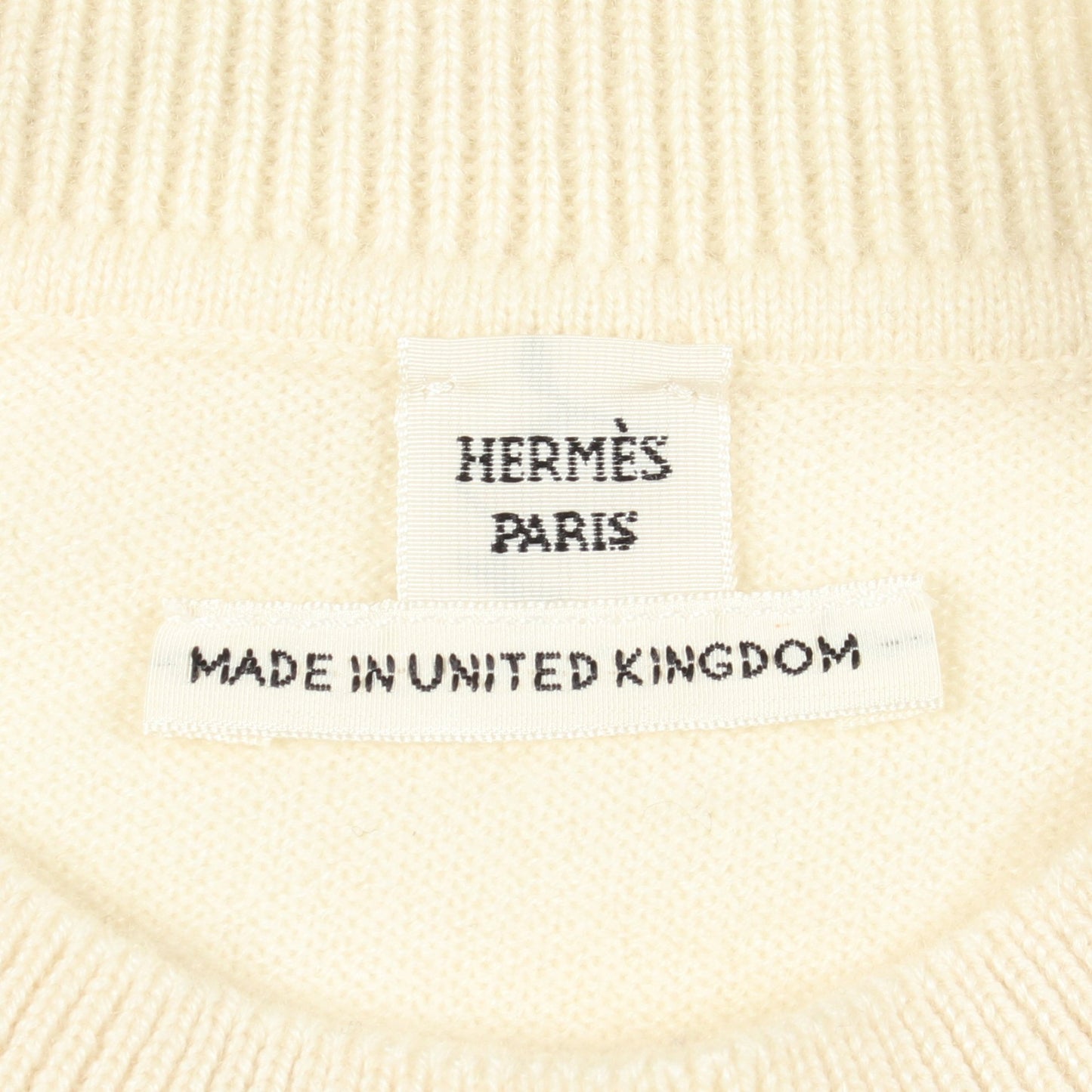 Hリフト クルーネック ニット カシミヤ オフホワイト エルメス トップス HERMES