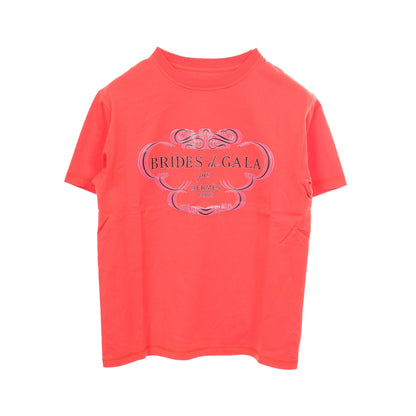 BRIDES de GALA プリント 半袖Tシャツ コットン オレンジレッド エルメス