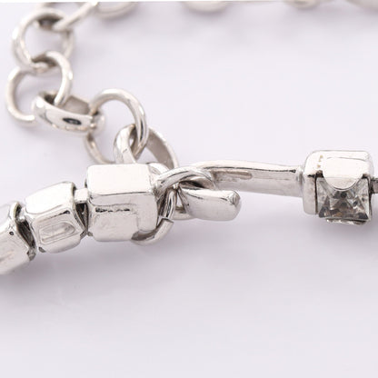ロゴ チョーカー ラインストーン シルバー クリア ホワイト クリスチャンディオール アクセサリー Christian Dior
