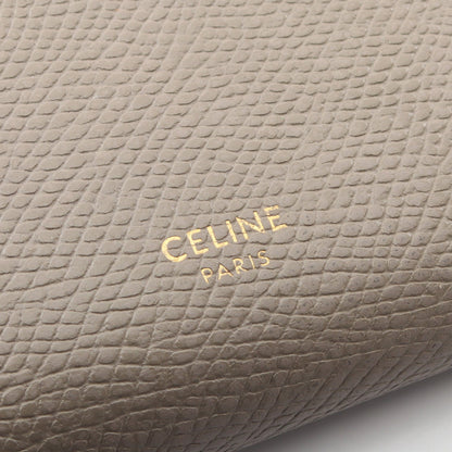 ミディアム ストラップウォレット 二つ折り財布 レザー グレーベージュ セリーヌ 財布・小物 CELINE