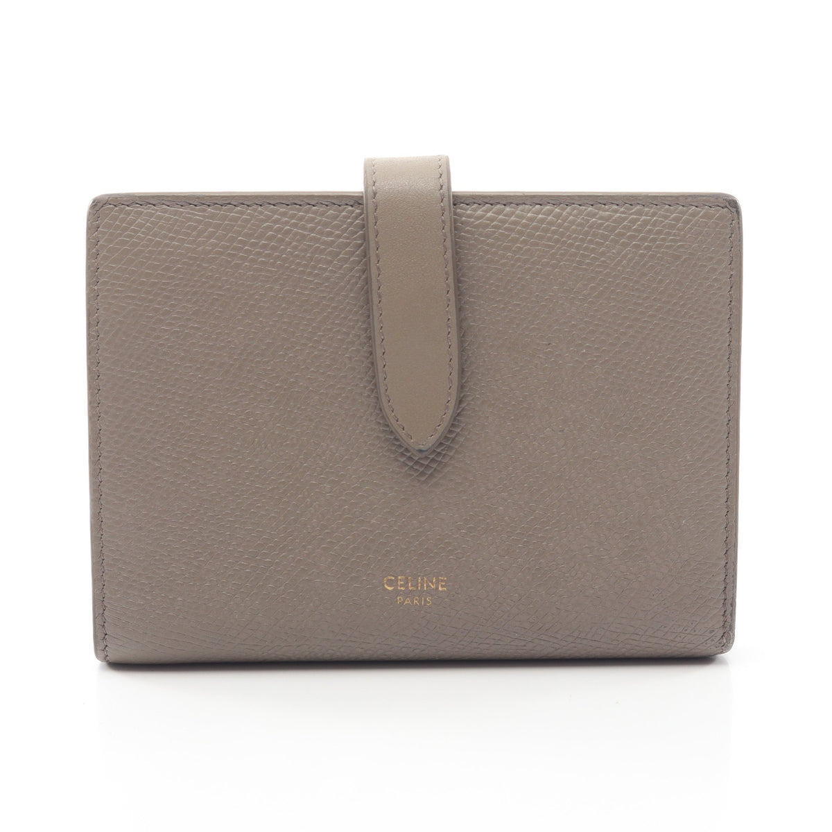 ミディアム ストラップウォレット 二つ折り財布 レザー グレーベージュ セリーヌ 財布・小物 CELINE