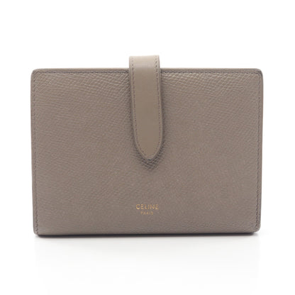 ミディアム ストラップウォレット 二つ折り財布 レザー グレーベージュ セリーヌ 財布・小物 CELINE