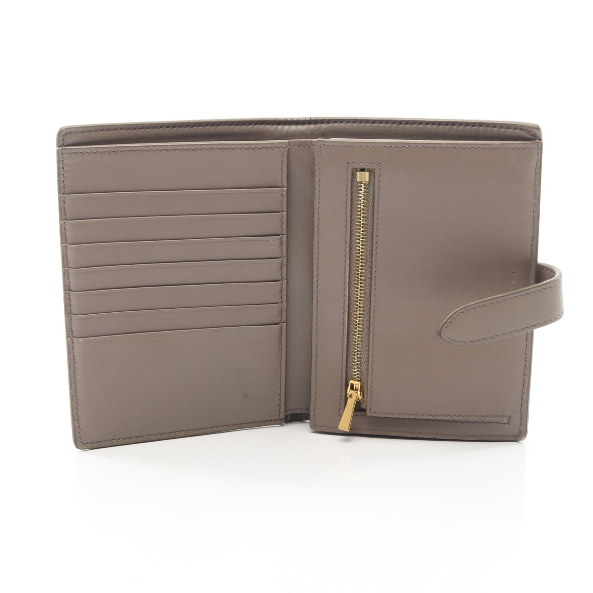 ミディアム ストラップウォレット 二つ折り財布 レザー グレーベージュ セリーヌ 財布・小物 CELINE