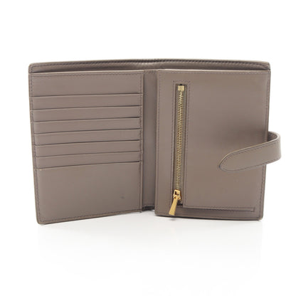 ミディアム ストラップウォレット 二つ折り財布 レザー グレーベージュ セリーヌ 財布・小物 CELINE