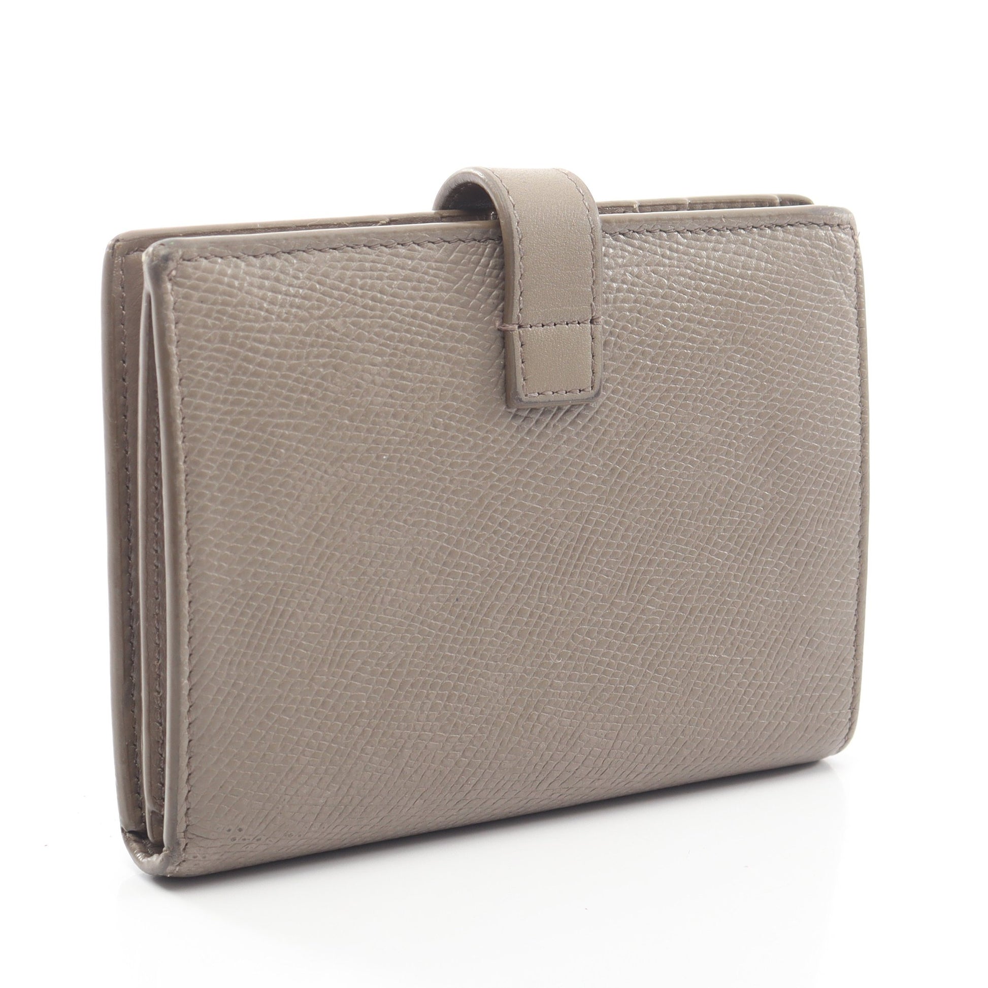 ミディアム ストラップウォレット 二つ折り財布 レザー グレーベージュ セリーヌ 財布・小物 CELINE