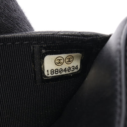 マトラッセ チェーンウォレット ラムスキン ブラック シルバー金具 シャネル