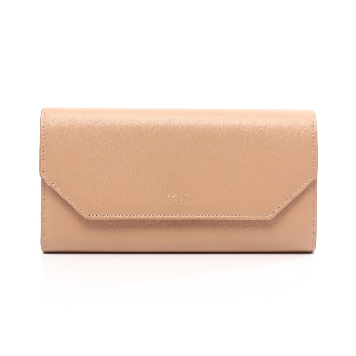 Envelope スリム コンチネンタルウォレット 二つ折り長財布 レザー ベージュ バレンシアガ