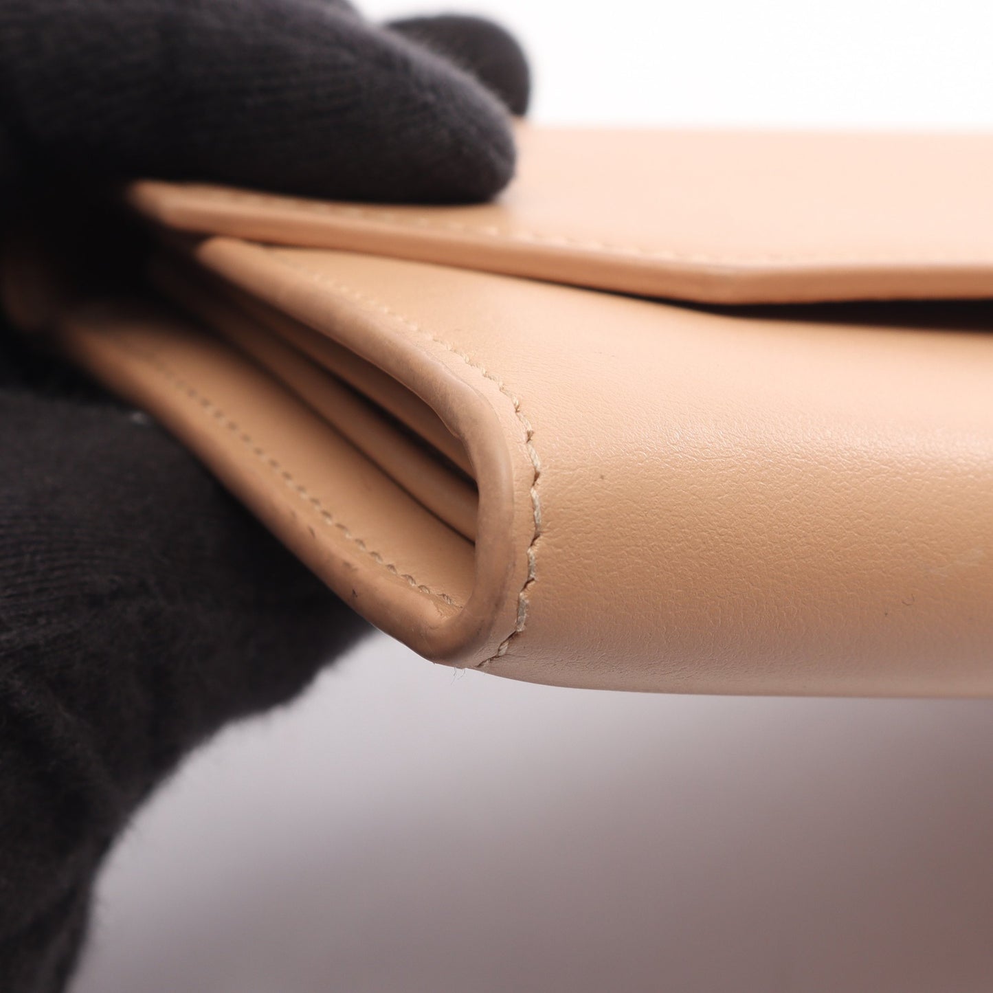 Envelope スリム コンチネンタルウォレット 二つ折り長財布 レザー ベージュ バレンシアガ