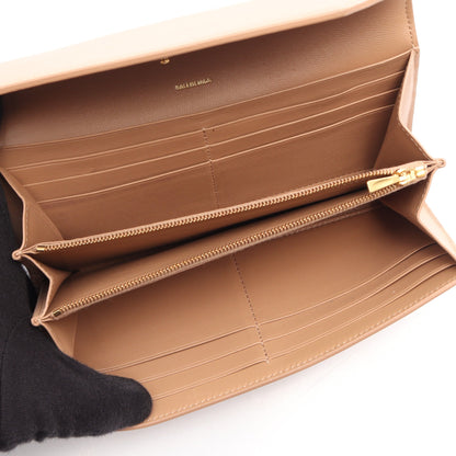 Envelope スリム コンチネンタルウォレット 二つ折り長財布 レザー ベージュ バレンシアガ