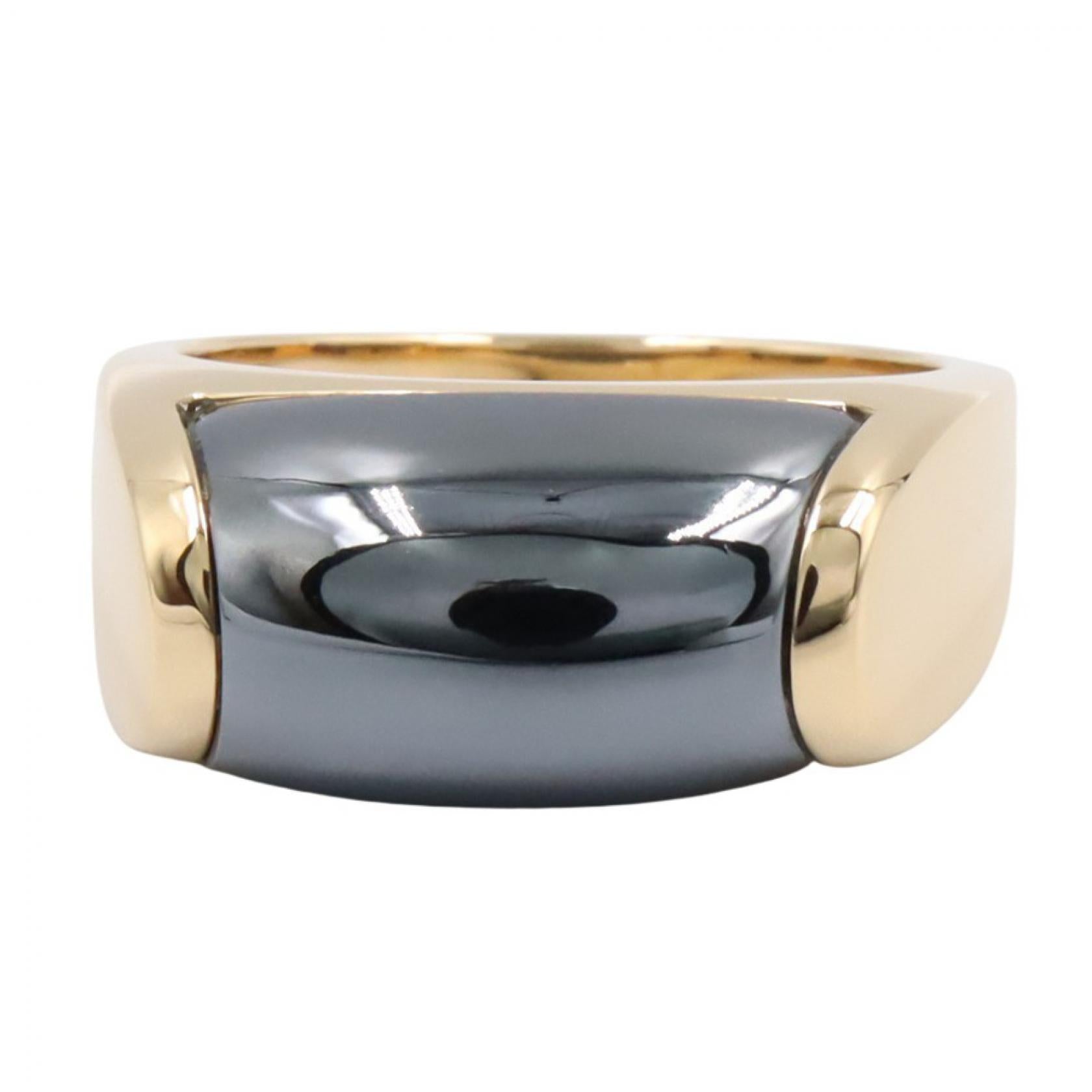 トロンケット ヘマタイト リング リング 指輪 K18YG ヘマタイト イエローゴールド ネイビー ブルガリ アクセサリー BVLGARI