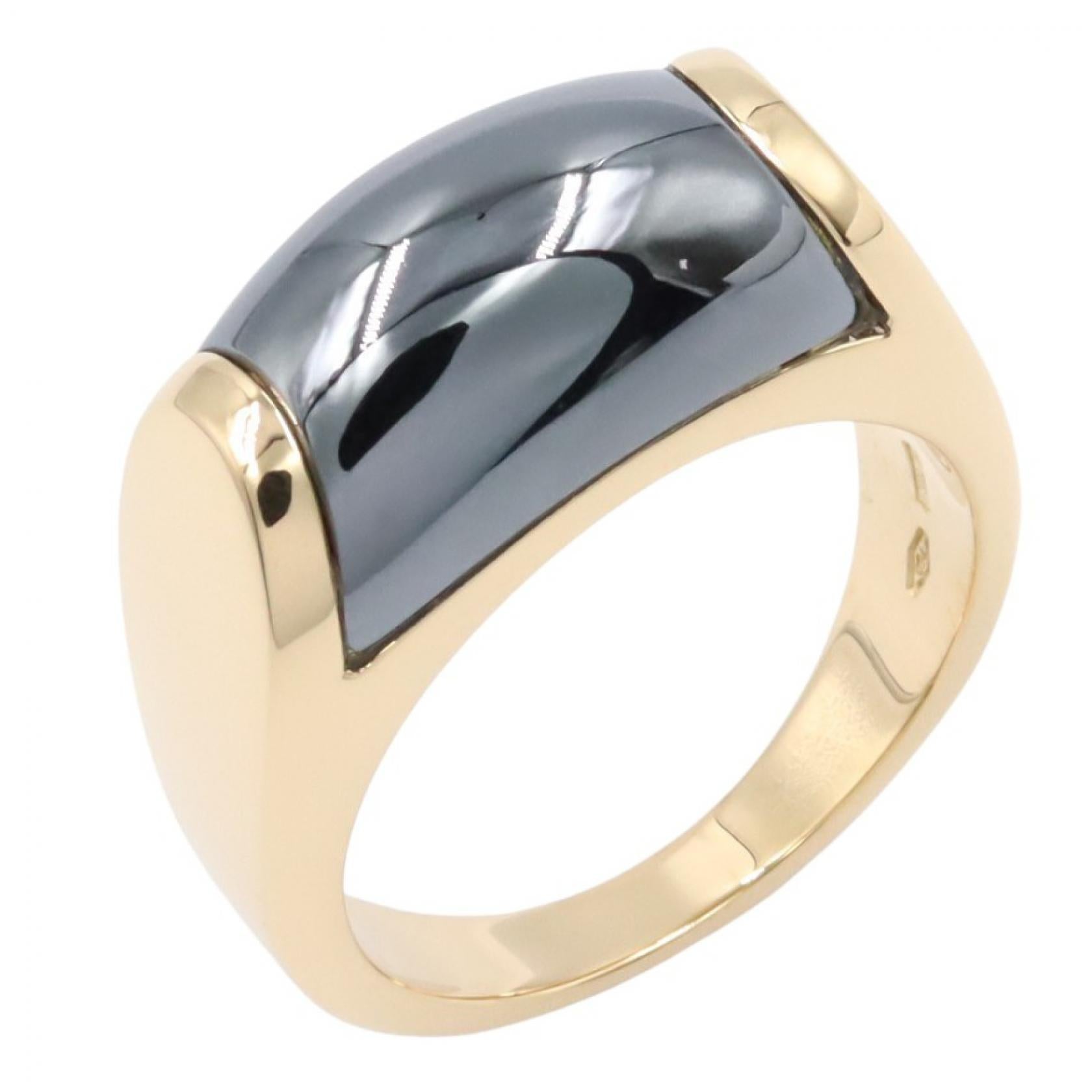 トロンケット ヘマタイト リング リング 指輪 K18YG ヘマタイト イエローゴールド ネイビー ブルガリ アクセサリー BVLGARI