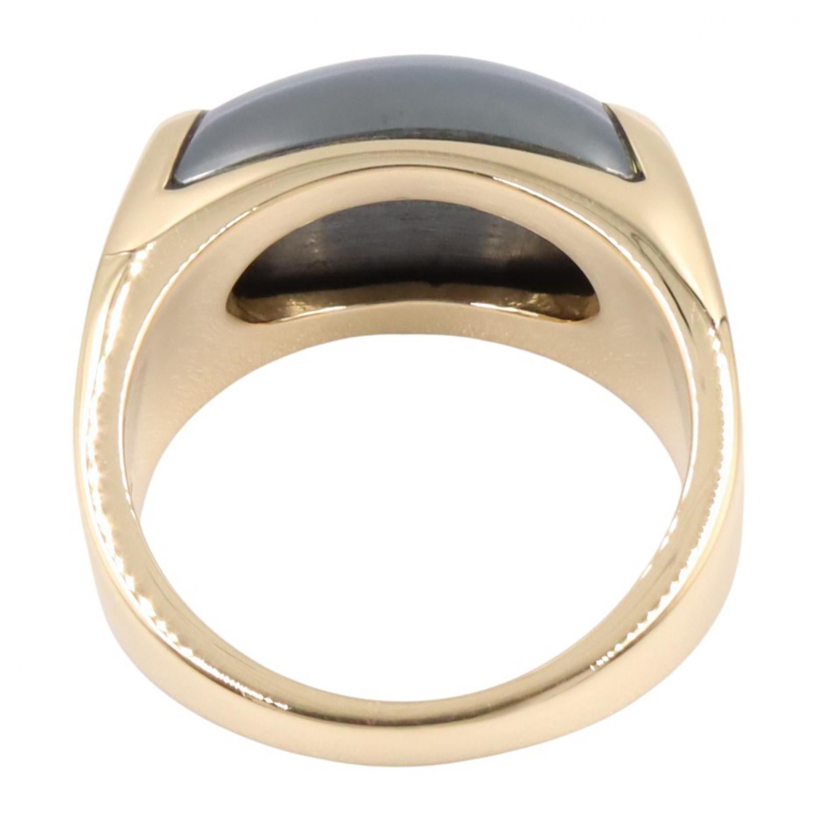 トロンケット ヘマタイト リング リング 指輪 K18YG ヘマタイト イエローゴールド ネイビー ブルガリ アクセサリー BVLGARI