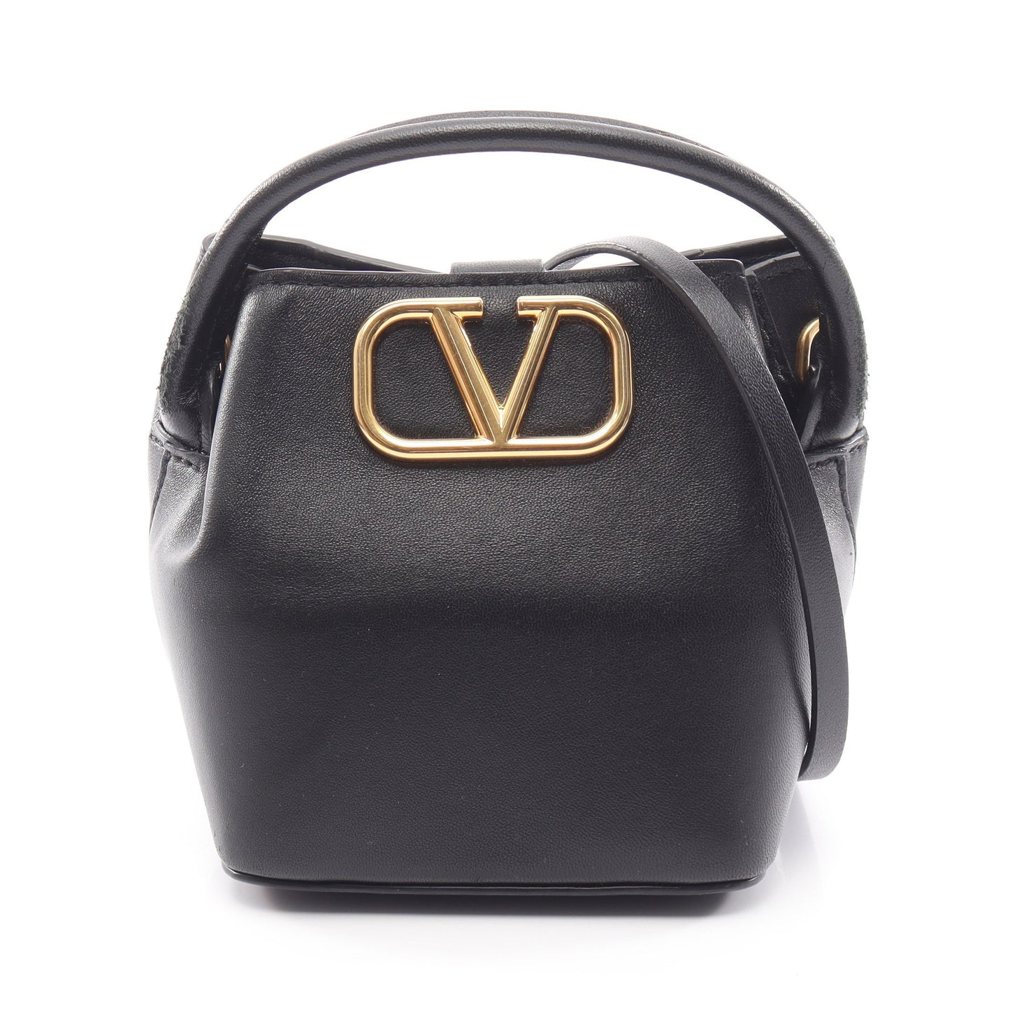 Vロゴ 2WAY ハンドバッグ レザー ブラック ヴァレンティノガラヴァーニ