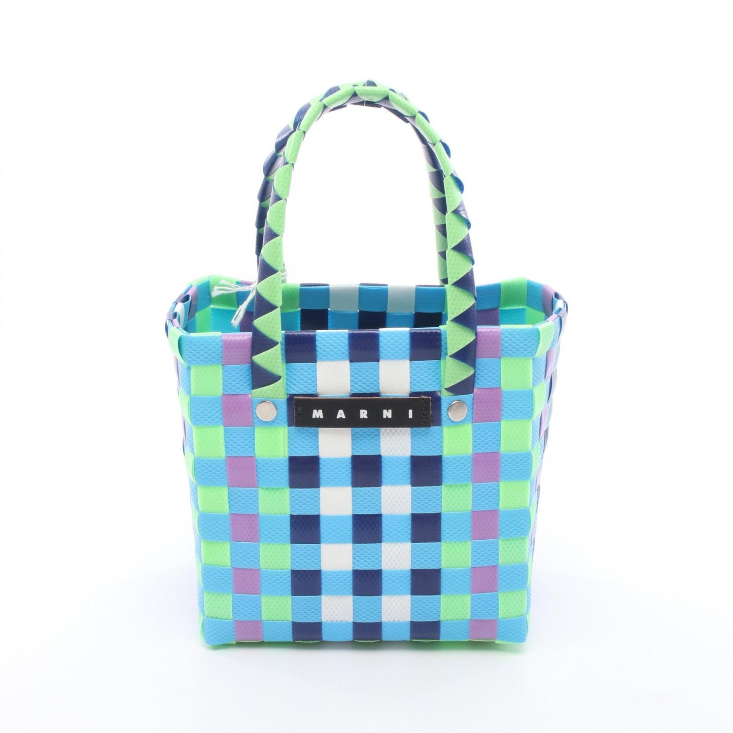 マイクロ バスケットバッグ ハンドバッグ レザー ポリプロピレン ブルー マルチカラー マルニ バッグ MARNI